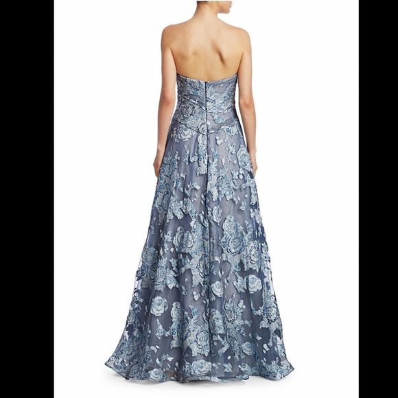 Rene Ruiz Collection Floral Fil Coupé Strapless Gown US 14 $1795 - Picture 4 of 8